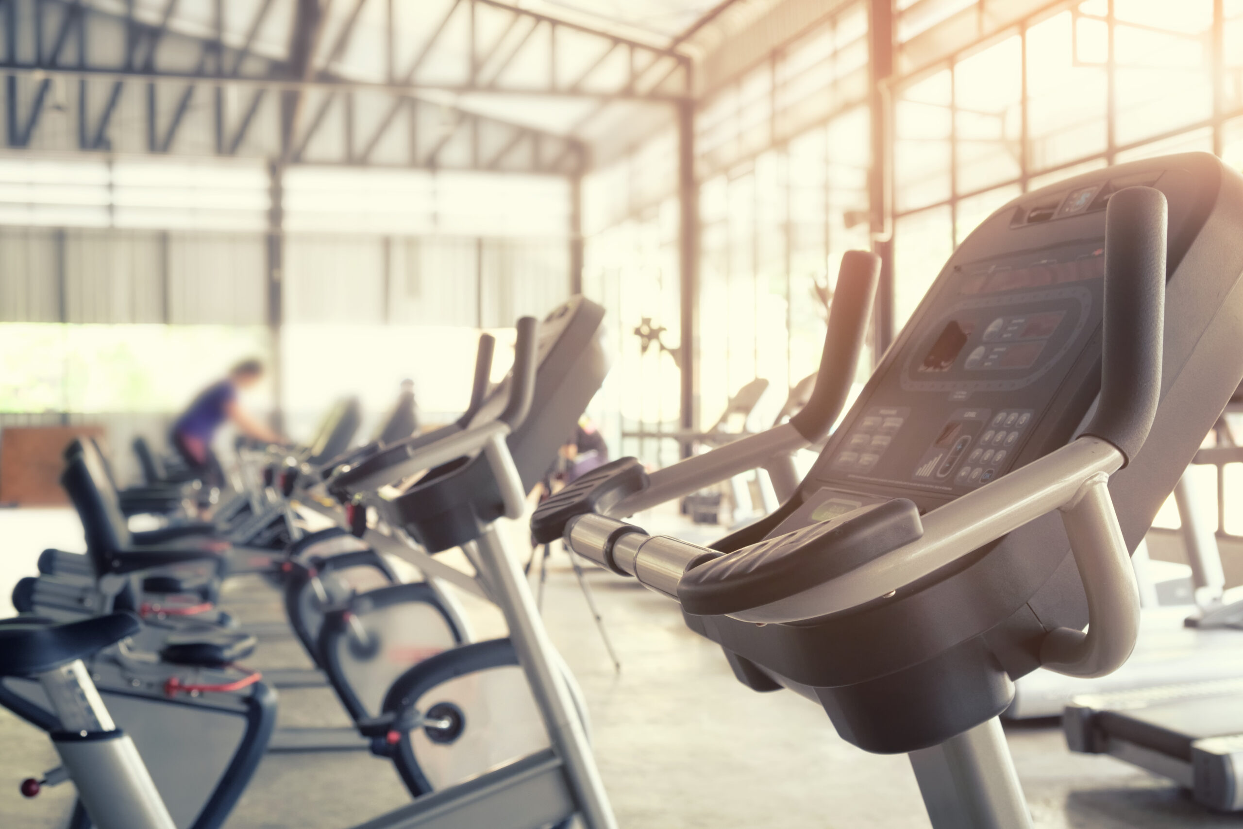 Exercise bikes in gym